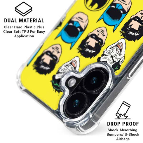 DC Comics Batman Vintage Character Pattern - Joker and Robin iPhone 16 MagSafe Case