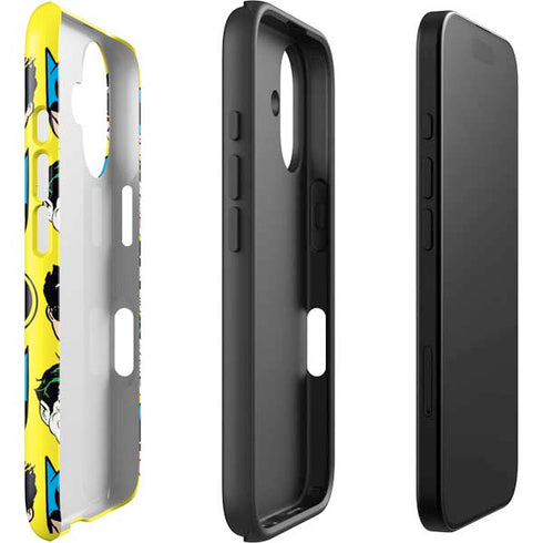 DC Comics Batman Vintage Character Pattern - Joker and Robin iPhone 16 Plus Impact Case