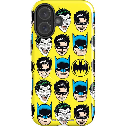 DC Comics Batman Vintage Character Pattern - Joker and Robin iPhone 16 Plus Magsafe Impact Case