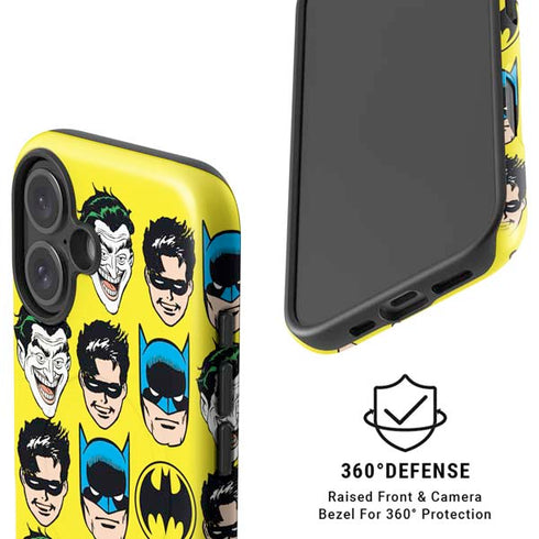 DC Comics Batman Vintage Character Pattern - Joker and Robin iPhone 16 Plus Magsafe Impact Case