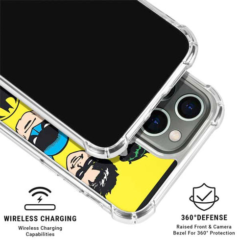 DC Comics Batman Vintage Character Pattern - Joker and Robin iPhone 16 Pro Clear Case