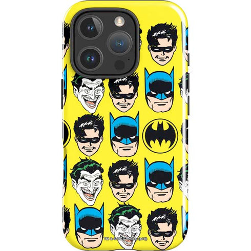 DC Comics Batman Vintage Character Pattern - Joker and Robin iPhone 16 Pro Impact Case