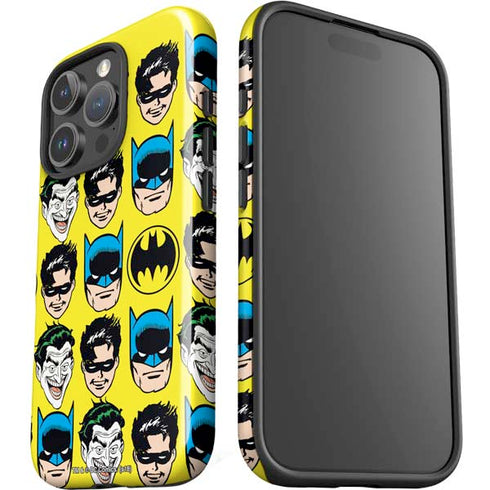 DC Comics Batman Vintage Character Pattern - Joker and Robin iPhone 16 Pro Impact Case