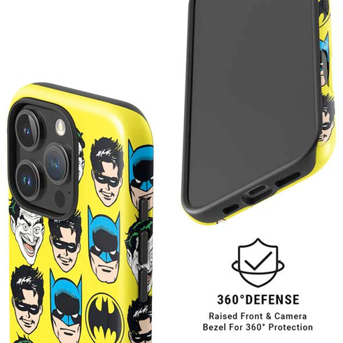 DC Comics Batman Vintage Character Pattern - Joker and Robin iPhone 16 Pro Magsafe Impact Case