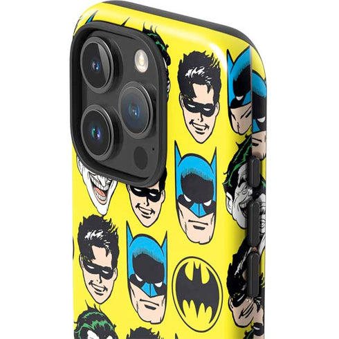 DC Comics Batman Vintage Character Pattern - Joker and Robin iPhone 16 Pro Max Impact Case