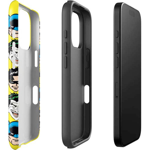 DC Comics Batman Vintage Character Pattern - Joker and Robin iPhone 16 Pro Max Impact Case