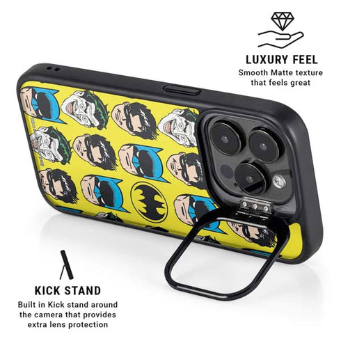 DC Comics Batman Vintage Character Pattern - Joker and Robin iPhone 16 Pro Max Kickstand Case