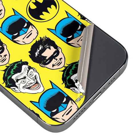 DC Comics Batman Vintage Character Pattern - Joker and Robin iPhone 16 Pro Skin