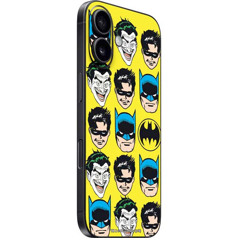 DC Comics Batman Vintage Character Pattern - Joker and Robin iPhone 16 Skin