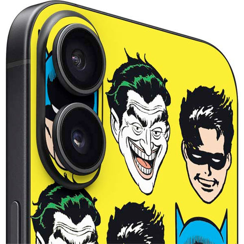 DC Comics Batman Vintage Character Pattern - Joker and Robin iPhone 16 Skin
