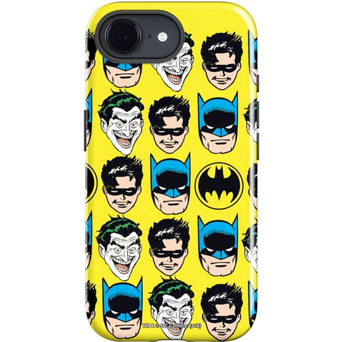 DC Comics Batman Vintage Character Pattern - Joker and Robin iPhone 16e Impact Case