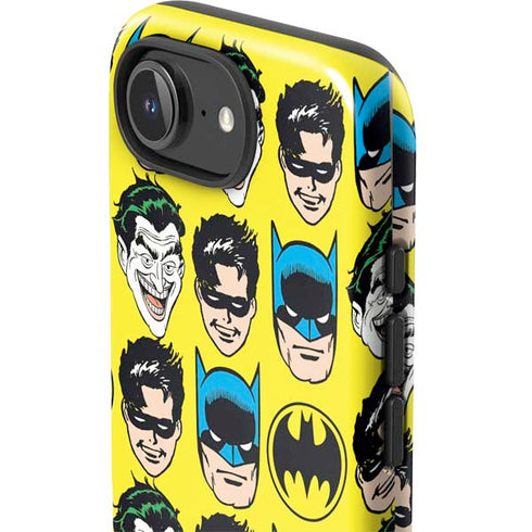 DC Comics Batman Vintage Character Pattern - Joker and Robin iPhone 16e Impact Case