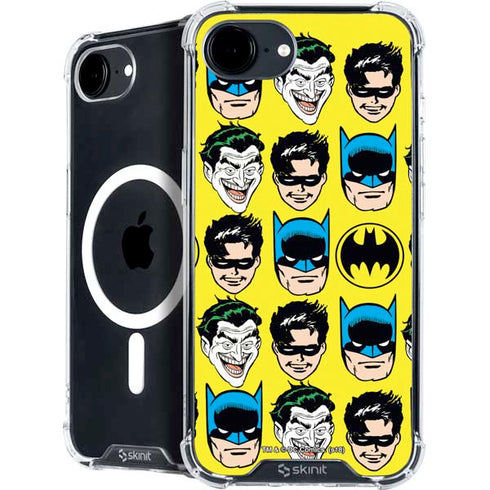 DC Comics Batman Vintage Character Pattern - Joker and Robin iPhone 16e MagSafe Case