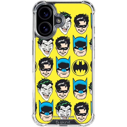 DC Comics Batman Vintage Character Pattern - Joker and Robin iPhone 17 Clear Case