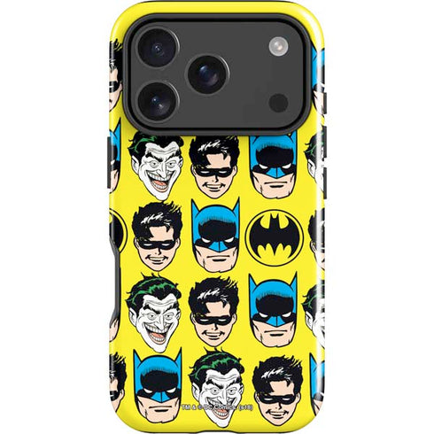 DC Comics Batman Vintage Character Pattern - Joker and Robin iPhone 18 Pro Impact Case