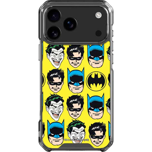 DC Comics Batman Vintage Character Pattern - Joker and Robin iPhone 18 Pro Max Clear Case