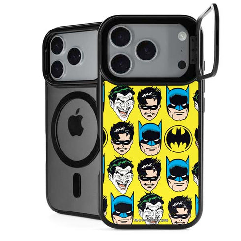 DC Comics Batman Vintage Character Pattern - Joker and Robin iPhone 18 Pro Max Kickstand Case