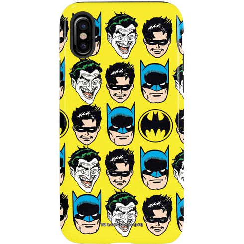 DC Comics Batman Vintage Character Pattern - Joker and Robin iPhone X Pro Case