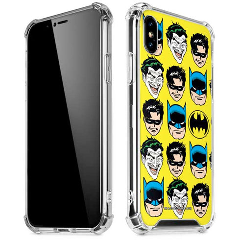 DC Comics Batman Vintage Character Pattern - Joker and Robin iPhone X/XS Clear Case