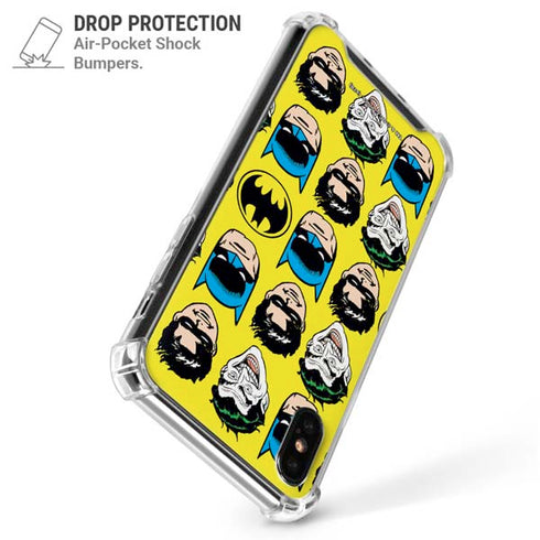 DC Comics Batman Vintage Character Pattern - Joker and Robin iPhone X/XS Clear Case