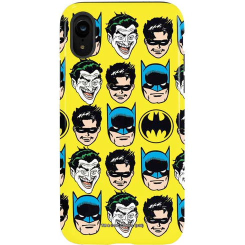 DC Comics Batman Vintage Character Pattern - Joker and Robin iPhone XR Pro Case