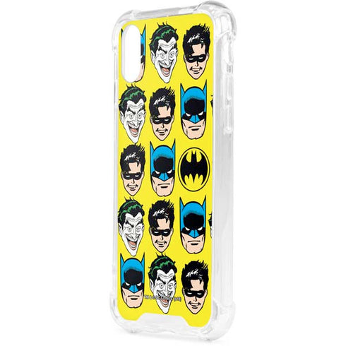 DC Comics Batman Vintage Character Pattern - Joker and Robin iPhone XS Clear Case