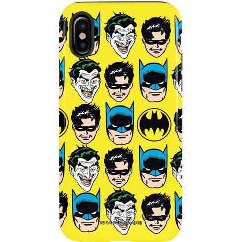 DC Comics Batman Vintage Character Pattern - Joker and Robin iPhone XS Pro Case