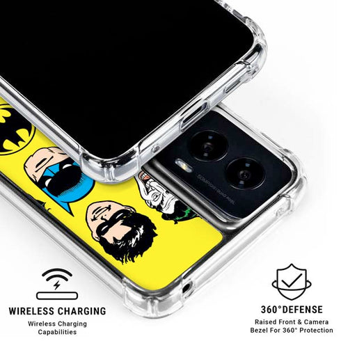 DC Comics Batman Vintage Character Pattern - Joker and Robin Moto G Power 5G (2024) Clear Case