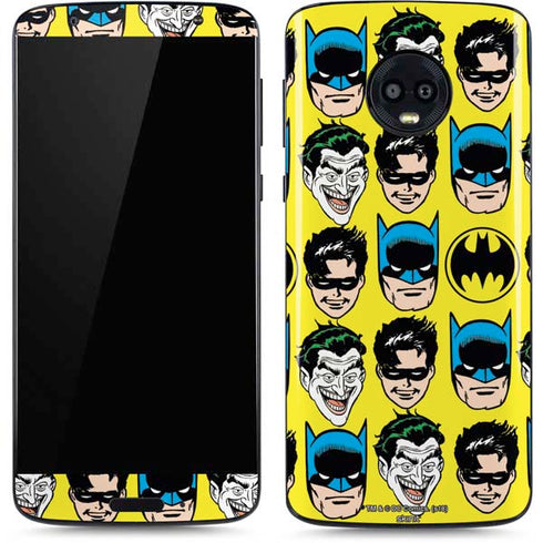 DC Comics Batman Vintage Character Pattern - Joker and Robin Moto G6 Skin