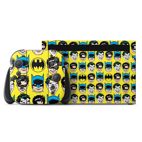 DC Comics Batman Vintage Character Pattern - Joker and Robin Nintendo Skins