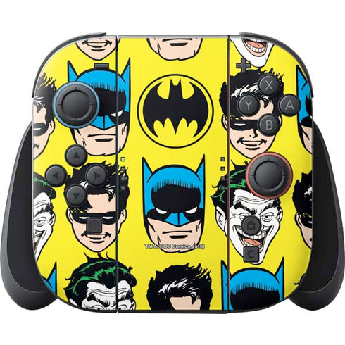 DC Comics Batman Vintage Character Pattern - Joker and Robin Nintendo Switch 2 (2025) Joy-Con Controller Skin