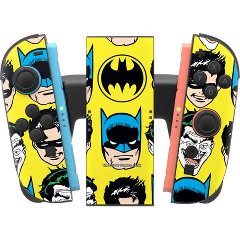 DC Comics Batman Vintage Character Pattern - Joker and Robin Nintendo Switch 2 (2025) Joy-Con Controller Skin