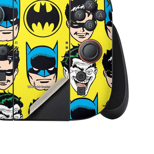 DC Comics Batman Vintage Character Pattern - Joker and Robin Nintendo Switch 2 (2025) Joy-Con Controller Skin