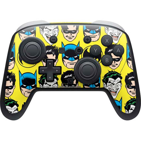 DC Comics Batman Vintage Character Pattern - Joker and Robin Nintendo Switch 2 (2025) Pro Controller Skin
