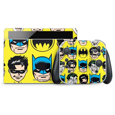 DC Comics Batman Vintage Character Pattern - Joker and Robin Nintendo Skins