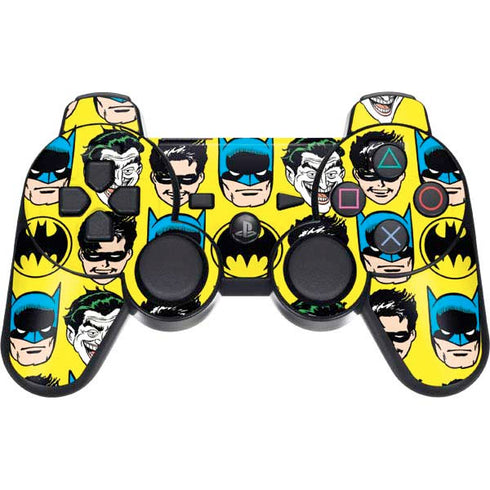 DC Comics Batman Vintage Character Pattern - Joker and Robin PS3 Dual Shock wireless controller Skin