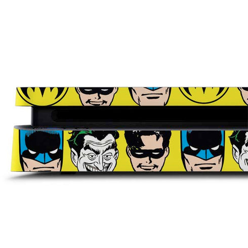 DC Comics Batman Vintage Character Pattern - Joker and Robin PS4 Slim Skin