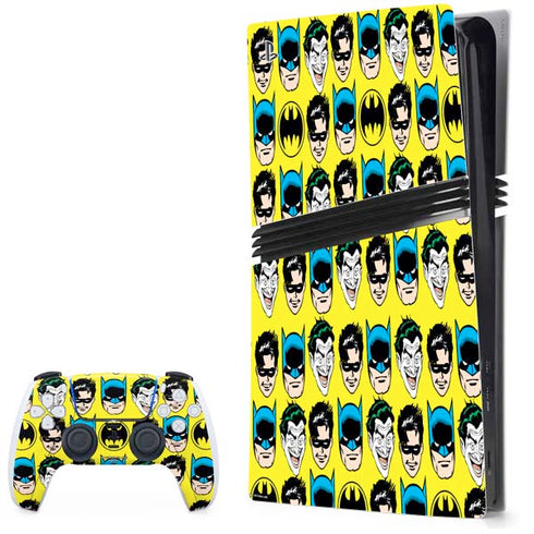 DC Comics Batman Vintage Character Pattern - Joker and Robin PS5 Pro Bundle Skin