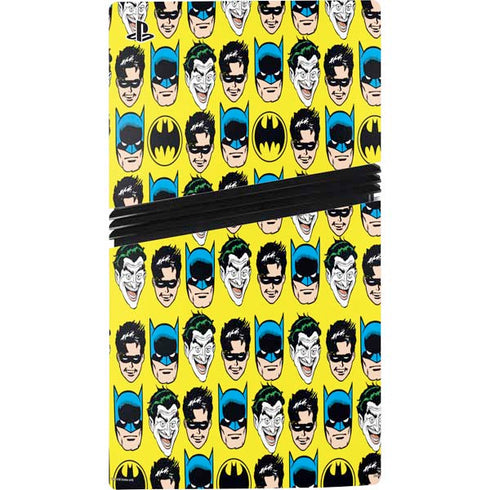 DC Comics Batman Vintage Character Pattern - Joker and Robin PS5 Pro Disk Bundle Skin