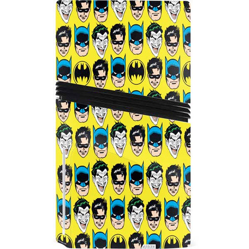 DC Comics Batman Vintage Character Pattern - Joker and Robin PS5 Pro Disk Console Skin
