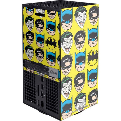 DC Comics Batman Vintage Character Pattern - Joker and Robin XBox Series X Digital Edition Console Skin
