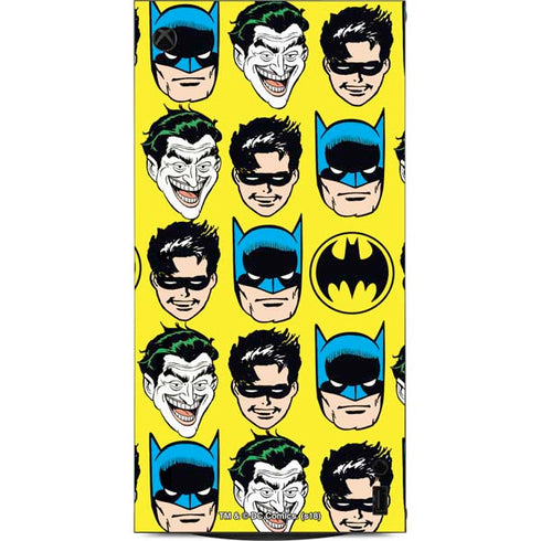 DC Comics Batman Vintage Character Pattern - Joker and Robin XBox Series X Digital Edition Console Skin