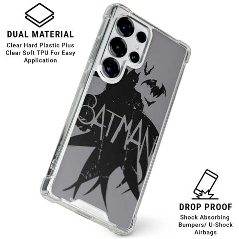 DC Comics Batman Silhouette Art Galaxy S25 Ultra Clear Case