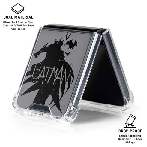 DC Comics Batman Silhouette Art Galaxy Z Flip6 Clear Case