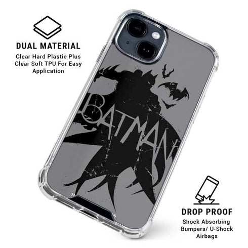 DC Comics Batman Silhouette Art iPhone 15 Clear Case