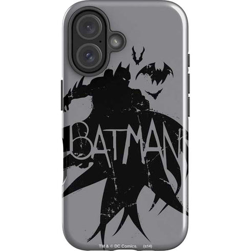 DC Comics Batman Silhouette Art iPhone 16 Plus Impact Case