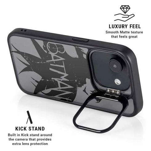 DC Comics Batman Silhouette Art iPhone 16e Kickstand Case