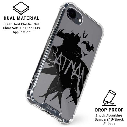 DC Comics Batman Silhouette Art iPhone 16e Clear Case