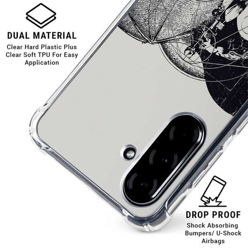 DC Comics Batman Skeleton diagram Art Galaxy A36 5G Clear Case