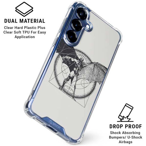 DC Comics Batman Skeleton diagram Art Galaxy S25 Plus Clear Case